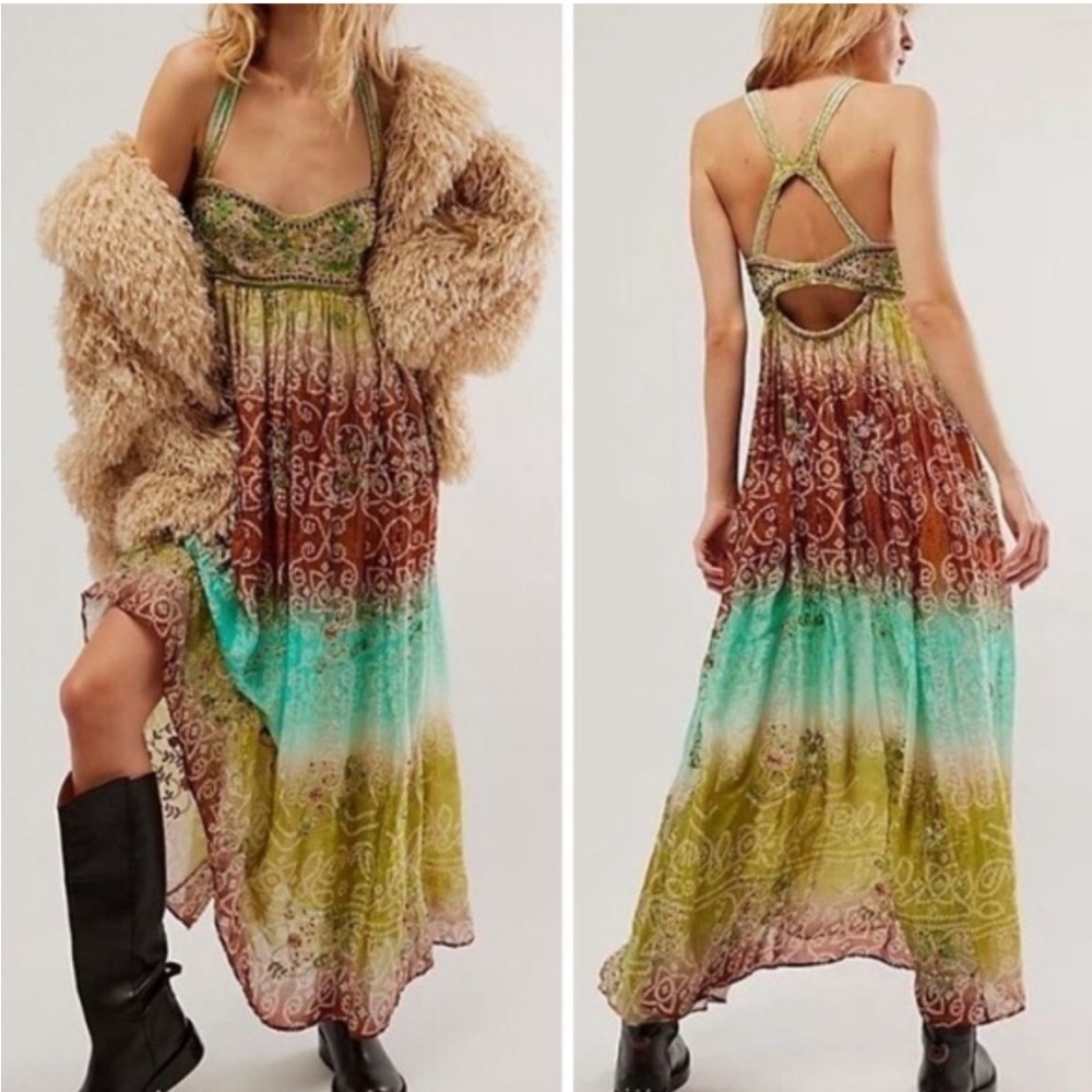 NWOT Free People Into the Nights Embroidered Dress Sz S